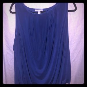 Sapphire flowey tank with bubble hem